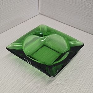 Green Glass Ashtray